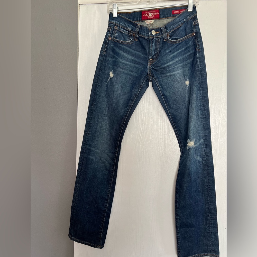 Lucky brand straight leg dark denim